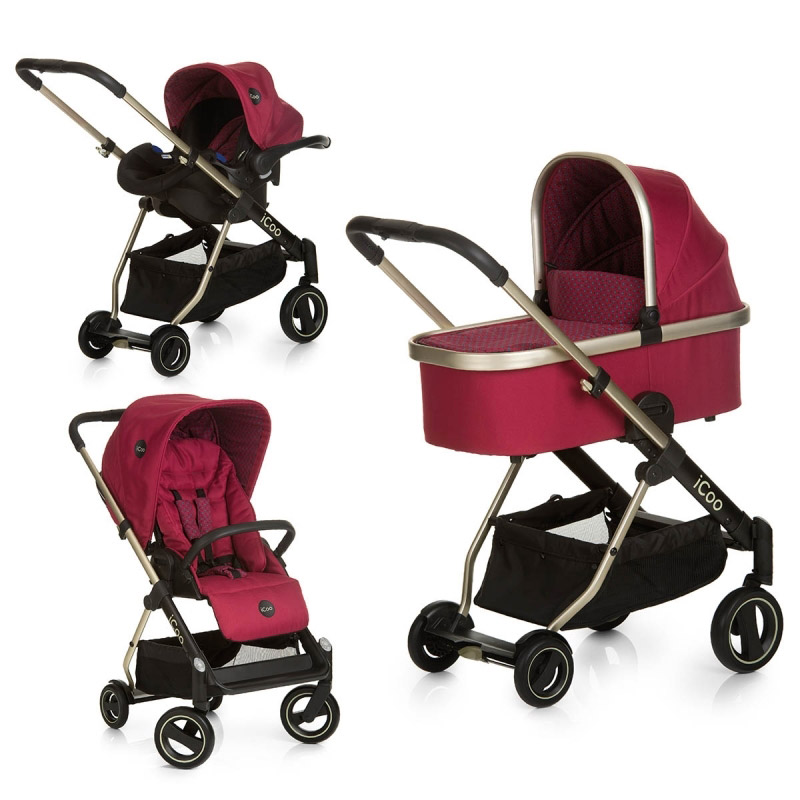 Коляска 3 в 1 iCoo Acrobat XL Plus Trioset Diamond Ruby