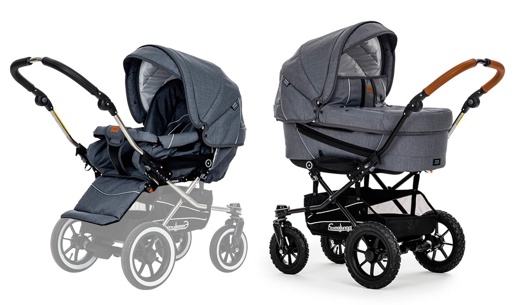 Коляска 2 в 1 Emmaljunga Edge Duo Combi Lounge ( Duo S Outdoor) Grey