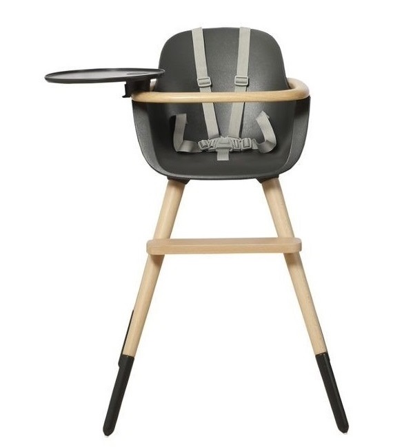 Стульчик для кормления Micuna Ovo Original Timber natural wax/anthracite,полипропиленовые ремни grey