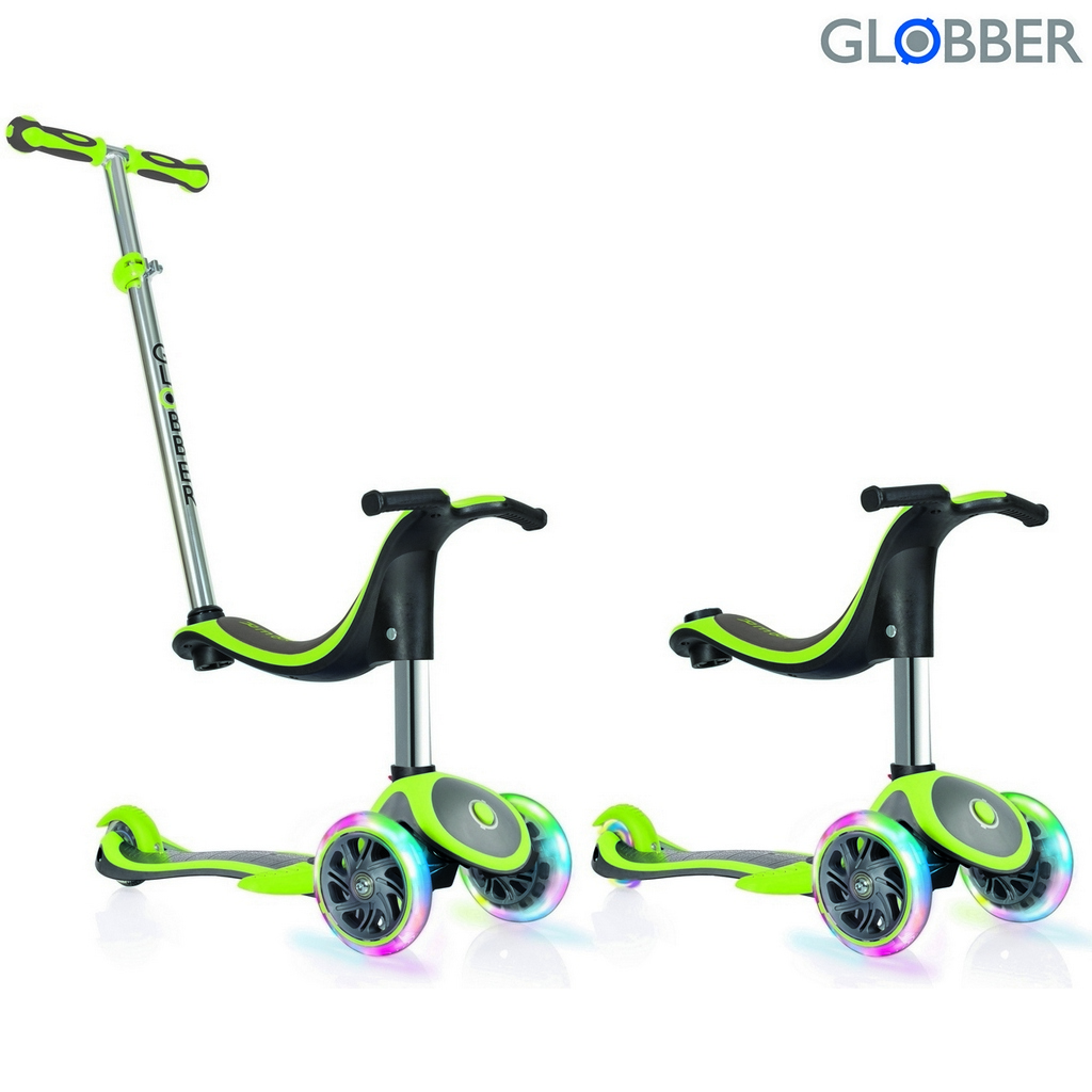 Самокат Globber EVO 4 IN 1 PLUS LIGHTS Зеленый