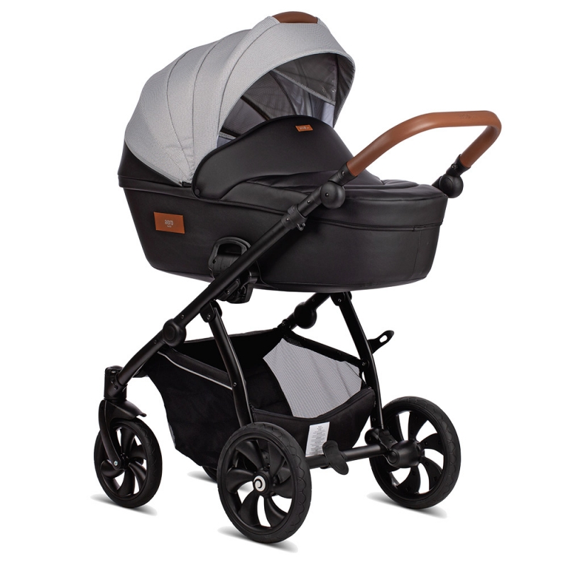 Коляска 2 в 1 Tutis Aero New Черная КОЖА