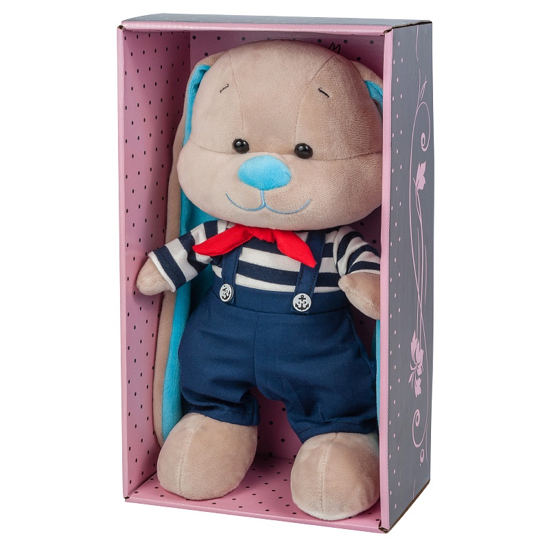 Мягкая игрушка Maxi Toys Зайка Jack&Lin (25 см) Морячок в Синих Штанишках