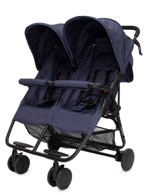 Прогулочная коляска для двойни Cozy Smart Navy Melange