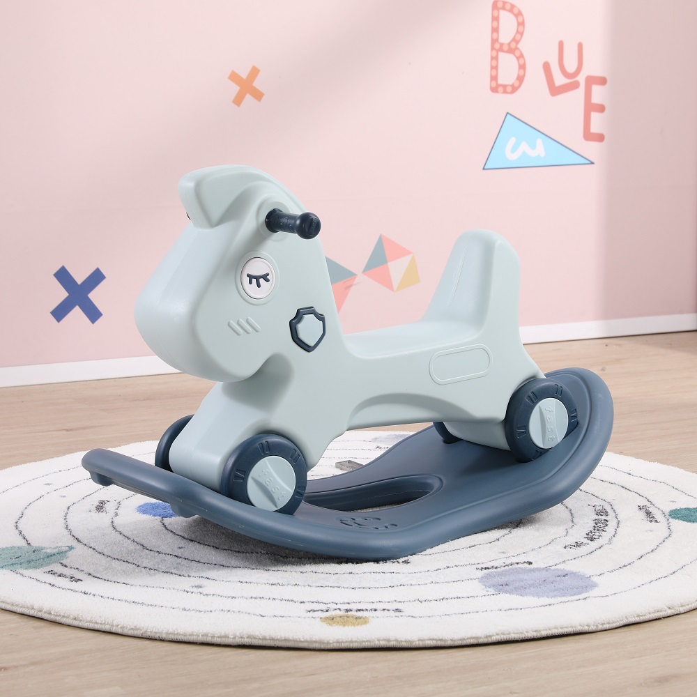 Лошадка-качалка-беговел UNIX Kids Grey Blue