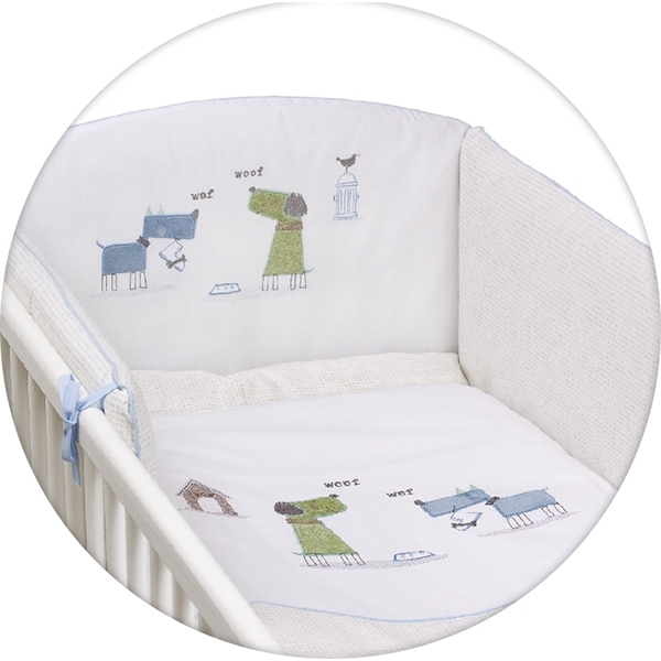 Постельное бельё Ceba Baby с вышивкой 3 предмета My Dog Blue/Green