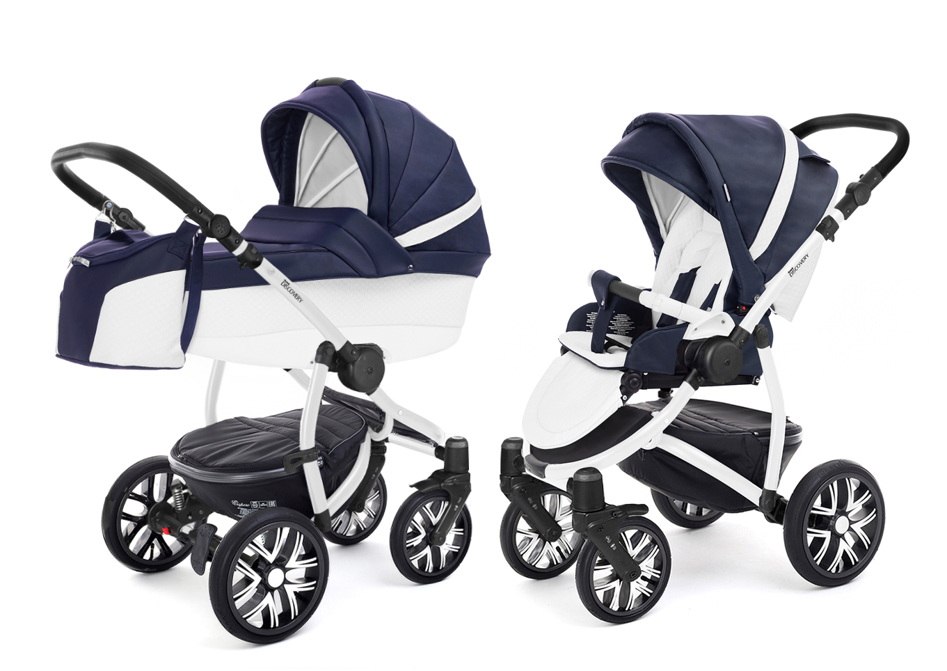 Коляска 2 в 1 Esspero Grand Discovery (шасси White) Nappa Navy