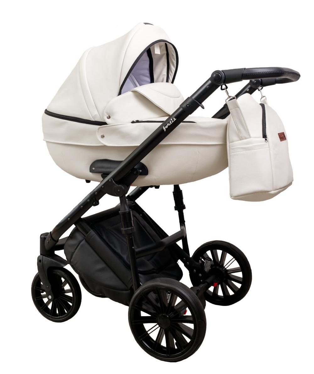 Коляска 2 в 1 Peppy Fortis белая кожа