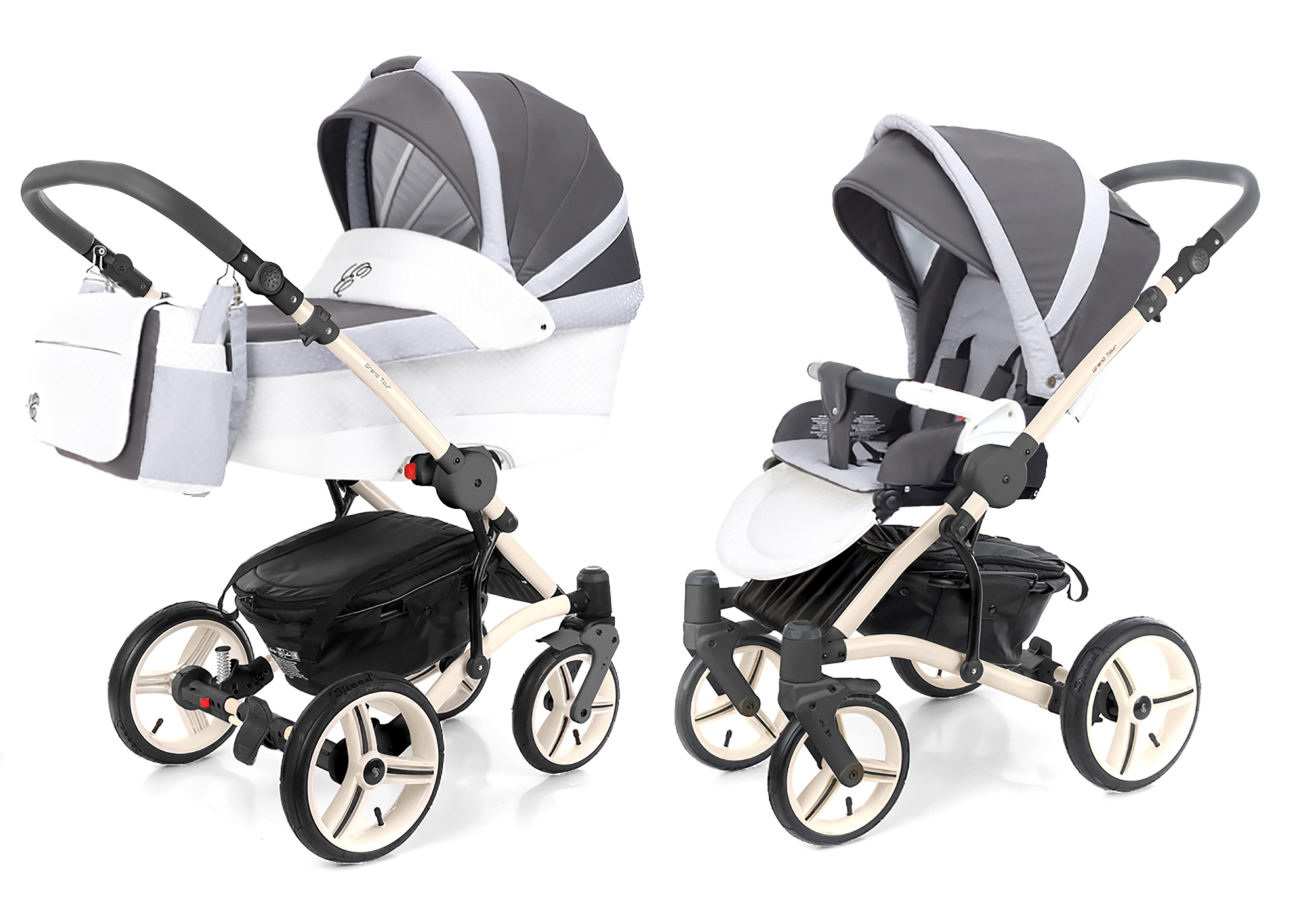 Коляска 2 в 1 Esspero Grand Tour (шасси Beige) Royal Silver
