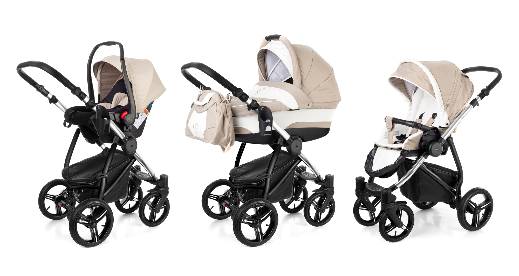 Коляска 3 в 1 Esspero Newborn Lux (шасси Chrome) Khakki Lux