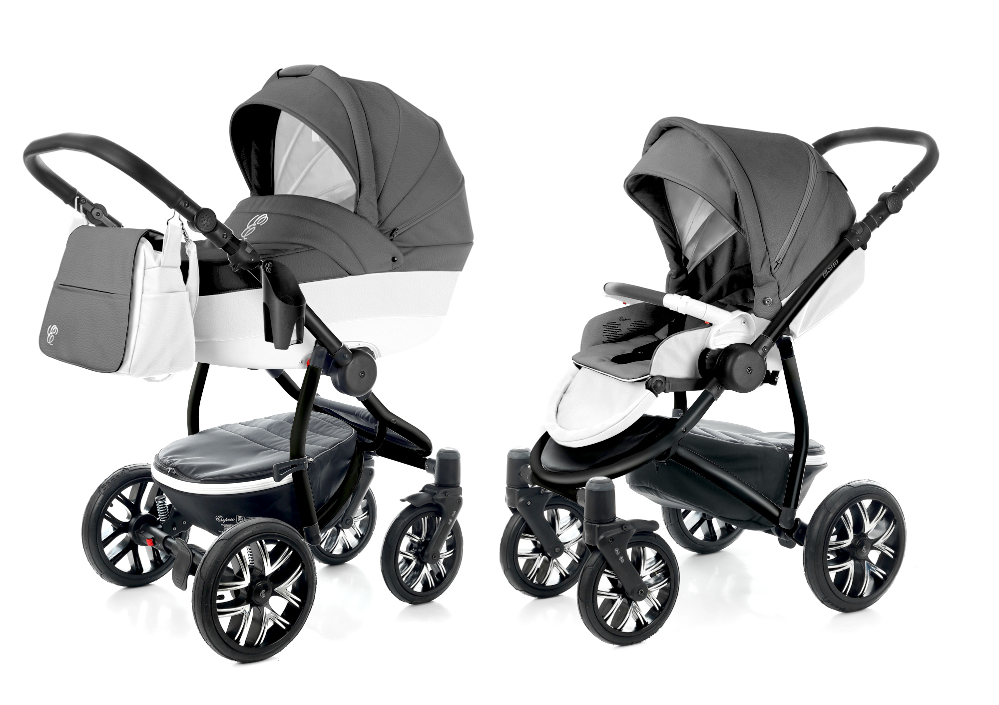 Коляска 2 в 1 Esspero Grand Discovery (шасси Black) Grafite leatherette