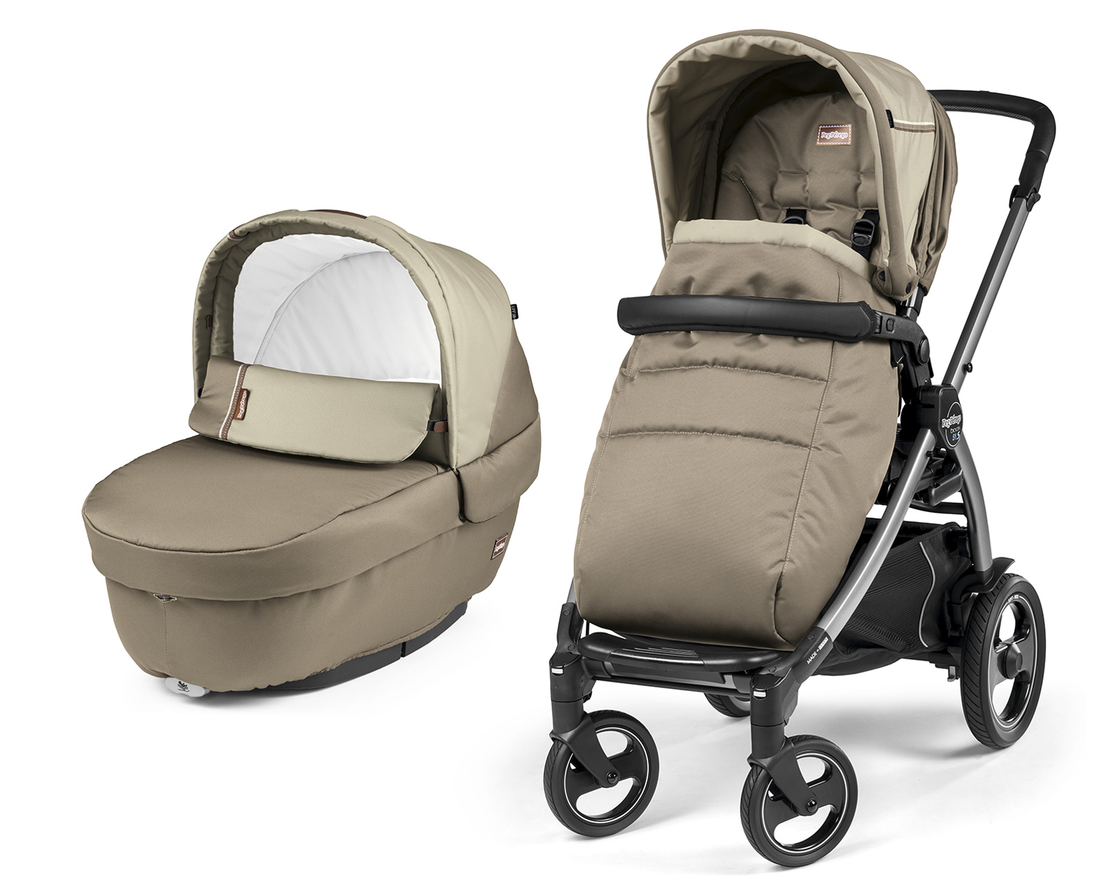Коляска 2 в 1 Peg Perego Book 51 S Elite Modular (шасси White/Black) Class Beige