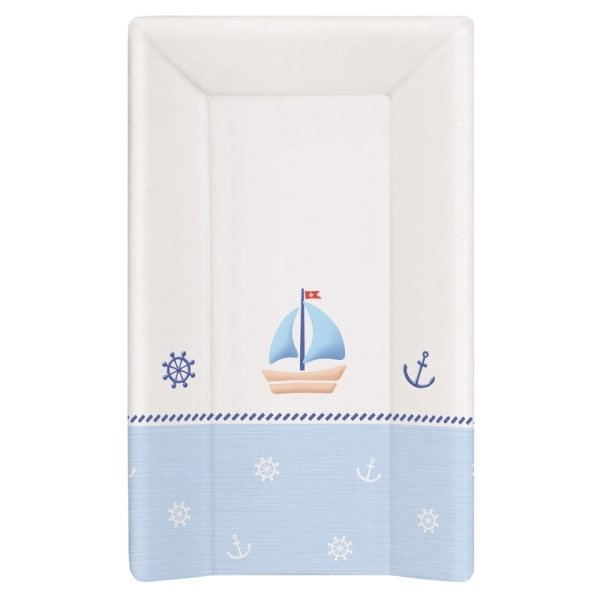 Пеленальный матрац Ceba Baby мягкий с изголовьем 70 см Marine White/Blue