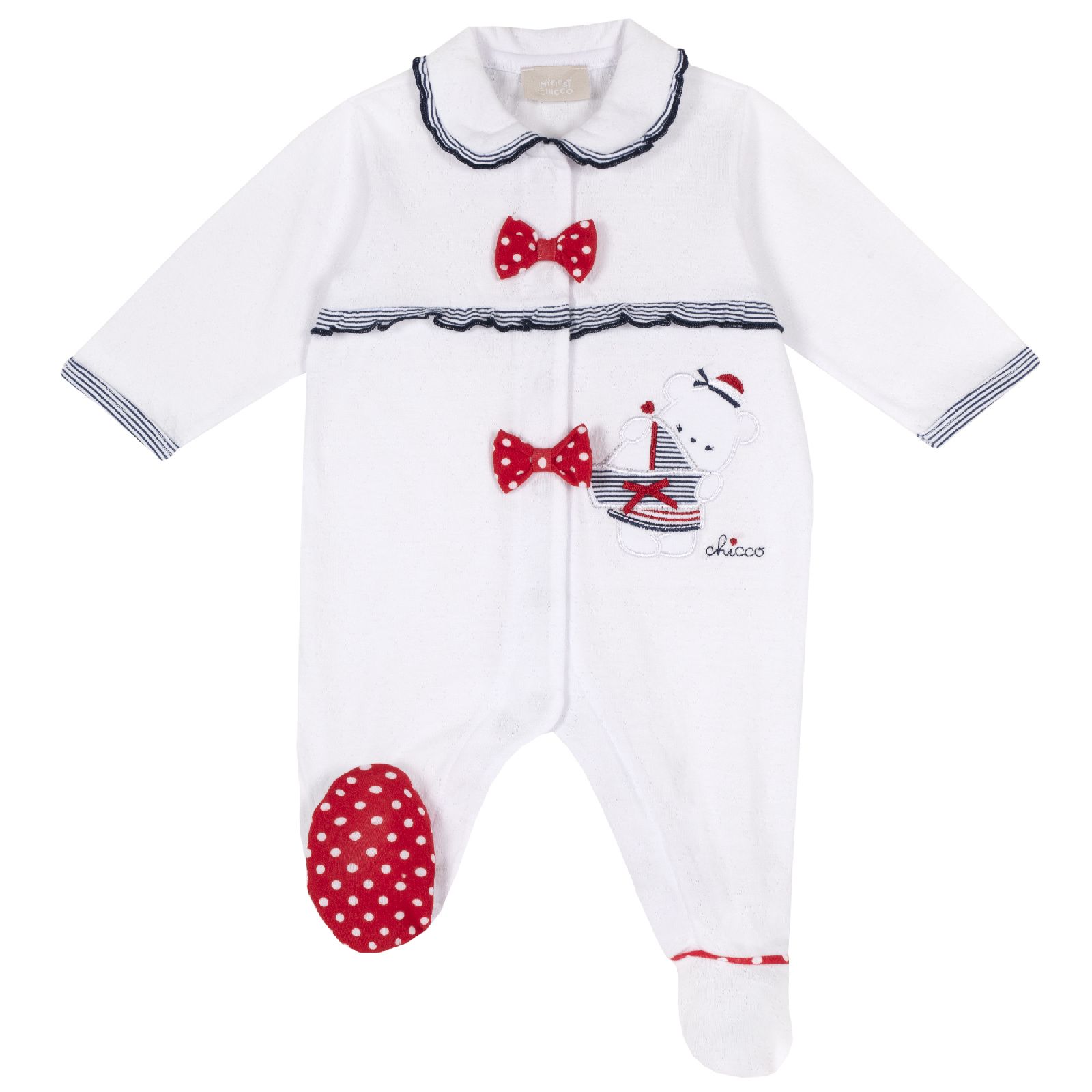 Комбинезон Chicco для девочек, с корабликом, цвет белый Белый, р.74