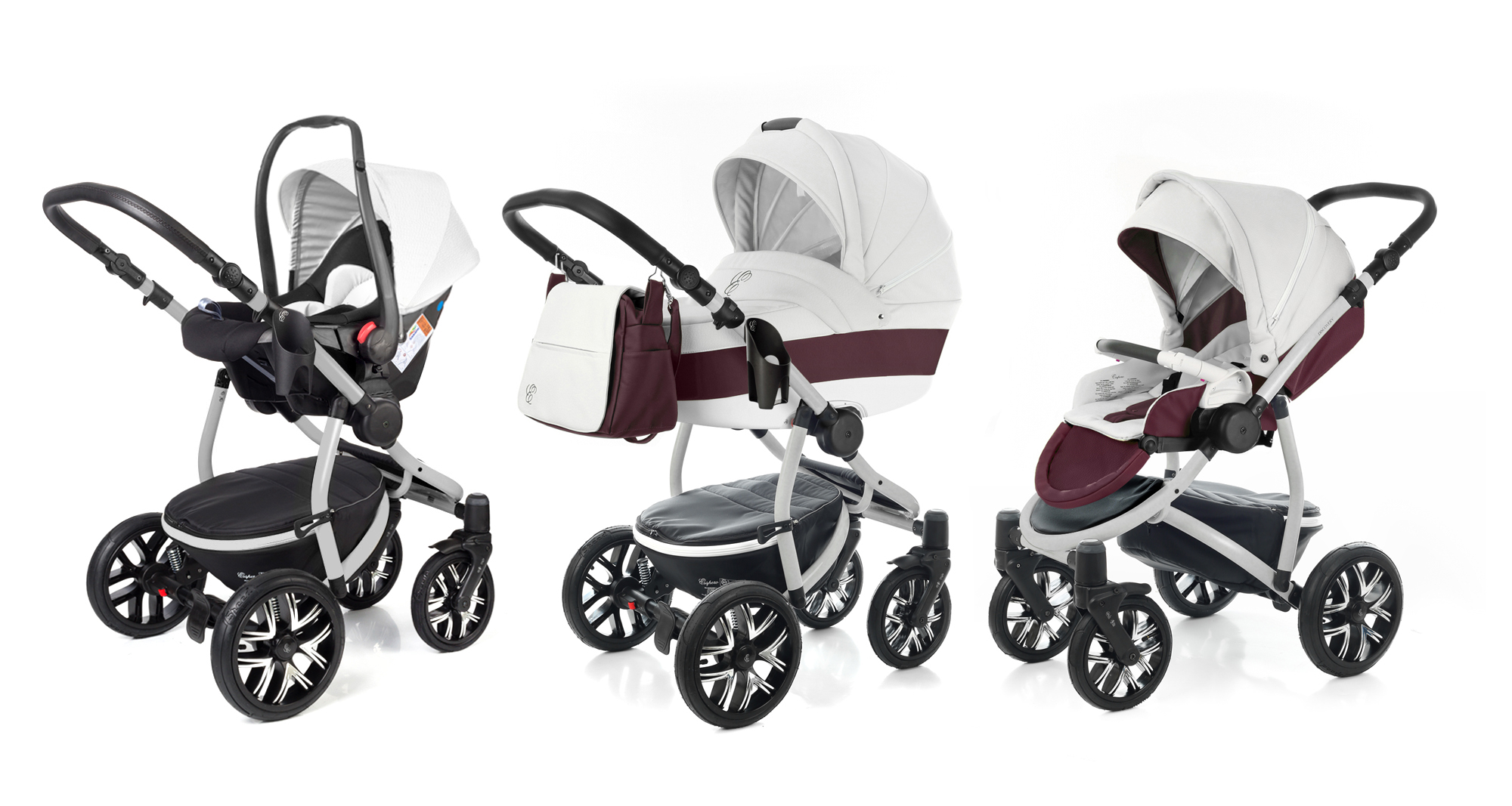 Коляска 3 в 1 Esspero Grand Discovery (шасси Grey) Maroon leatherette
