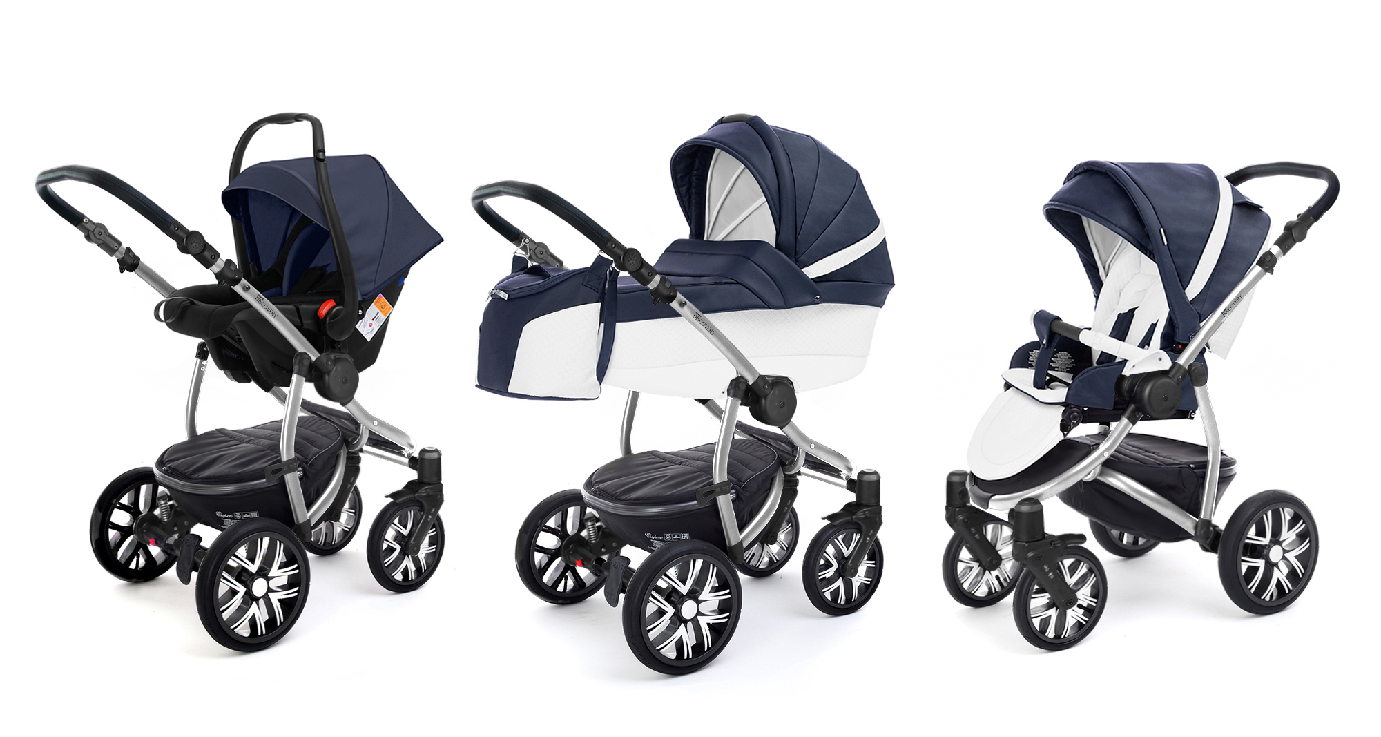 Коляска 3 в 1 Esspero Grand Discovery (шасси Grey) Nappa Navy
