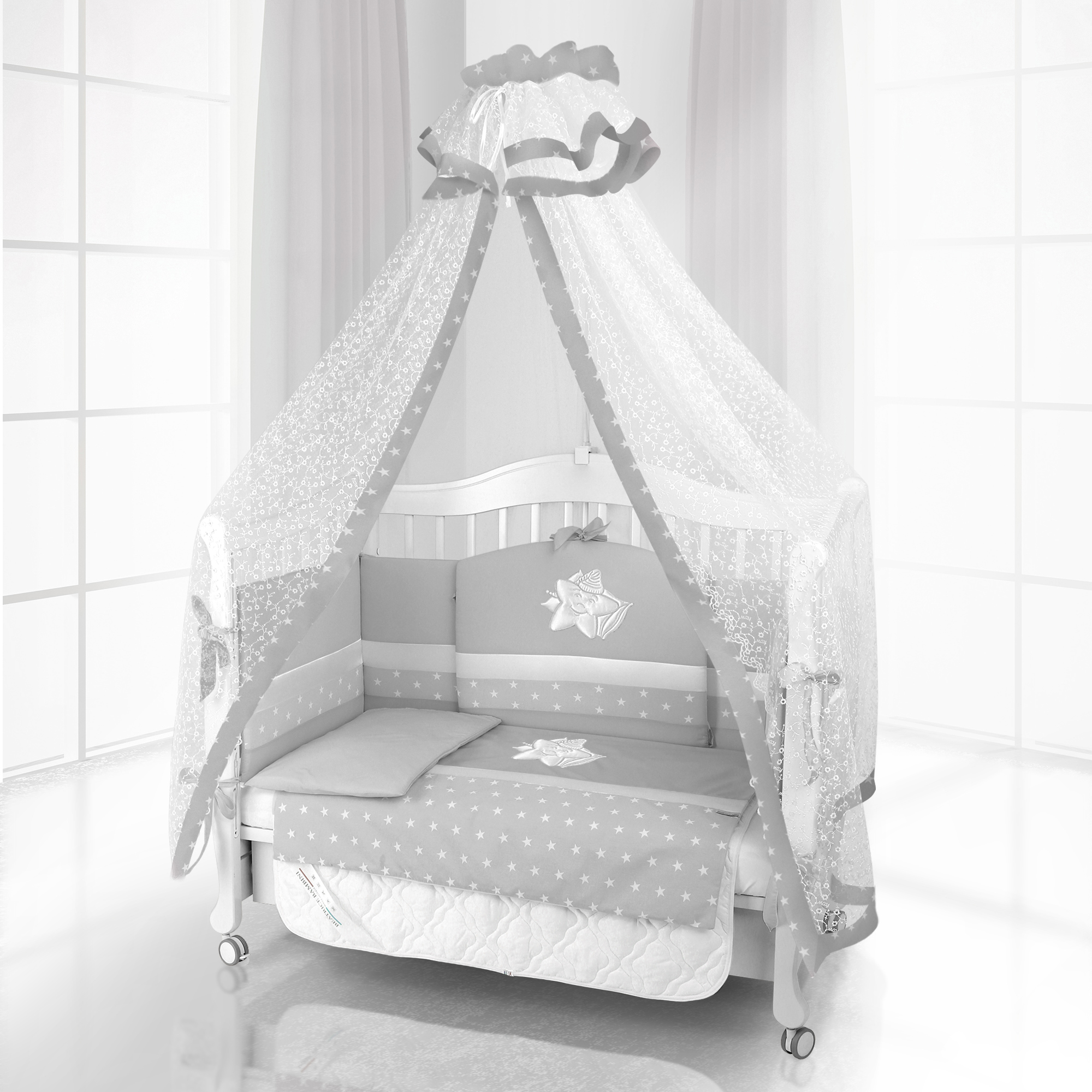 Комплект постельного белья Beatrice Bambini Unico Smile (120х60) grigio grigio