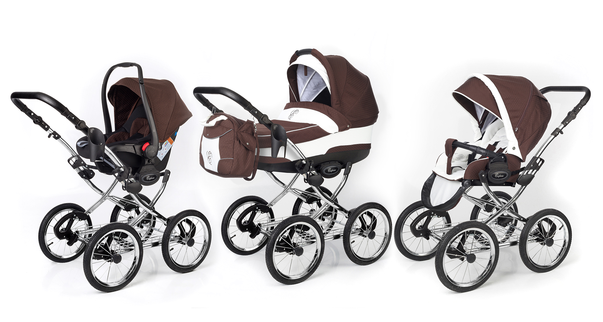Коляска 3 в 1 Esspero Classic (шасси Chrome) Chocco