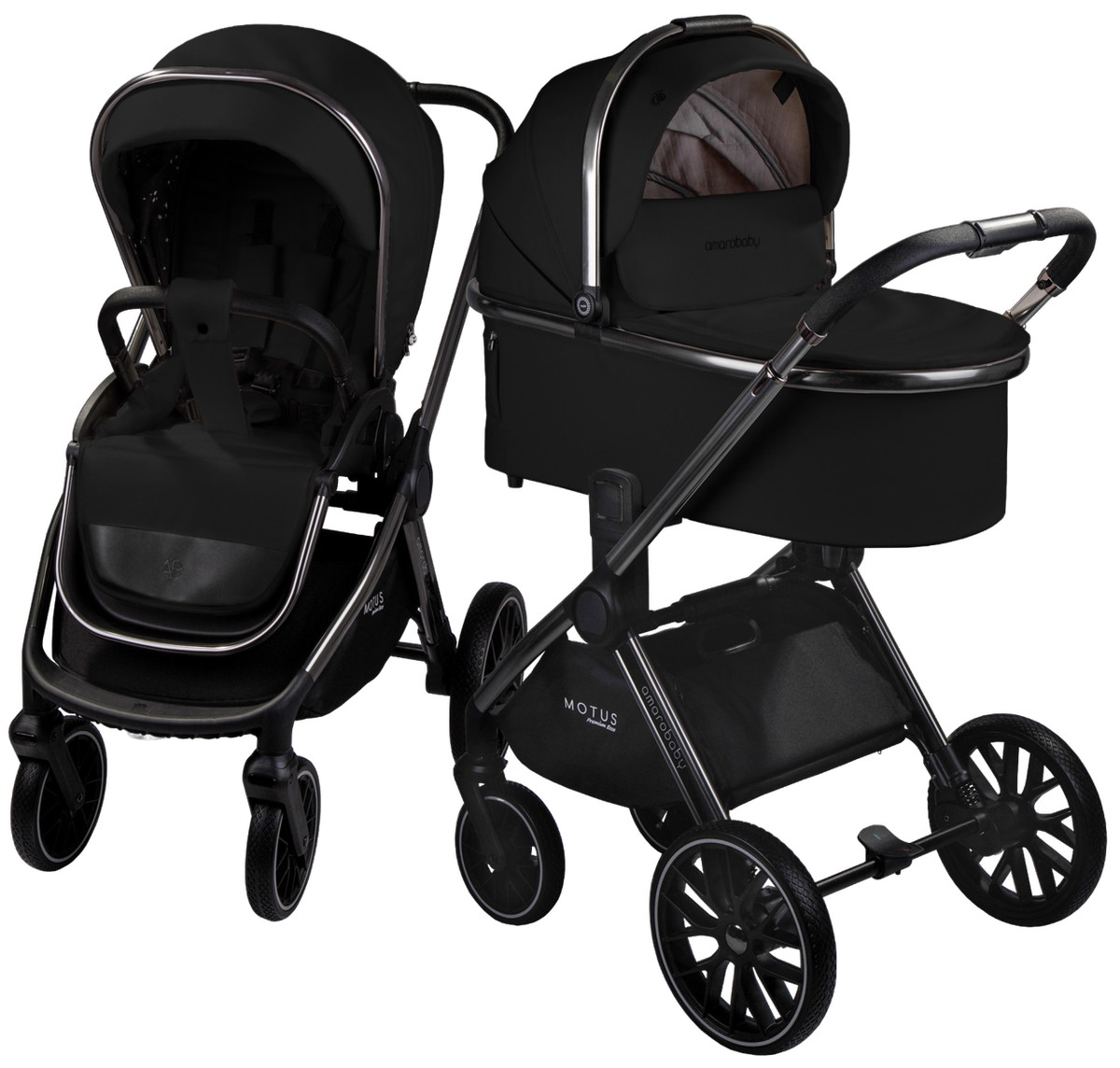Коляска 2 в 1 Amarobaby Motus Premium Ecco черный