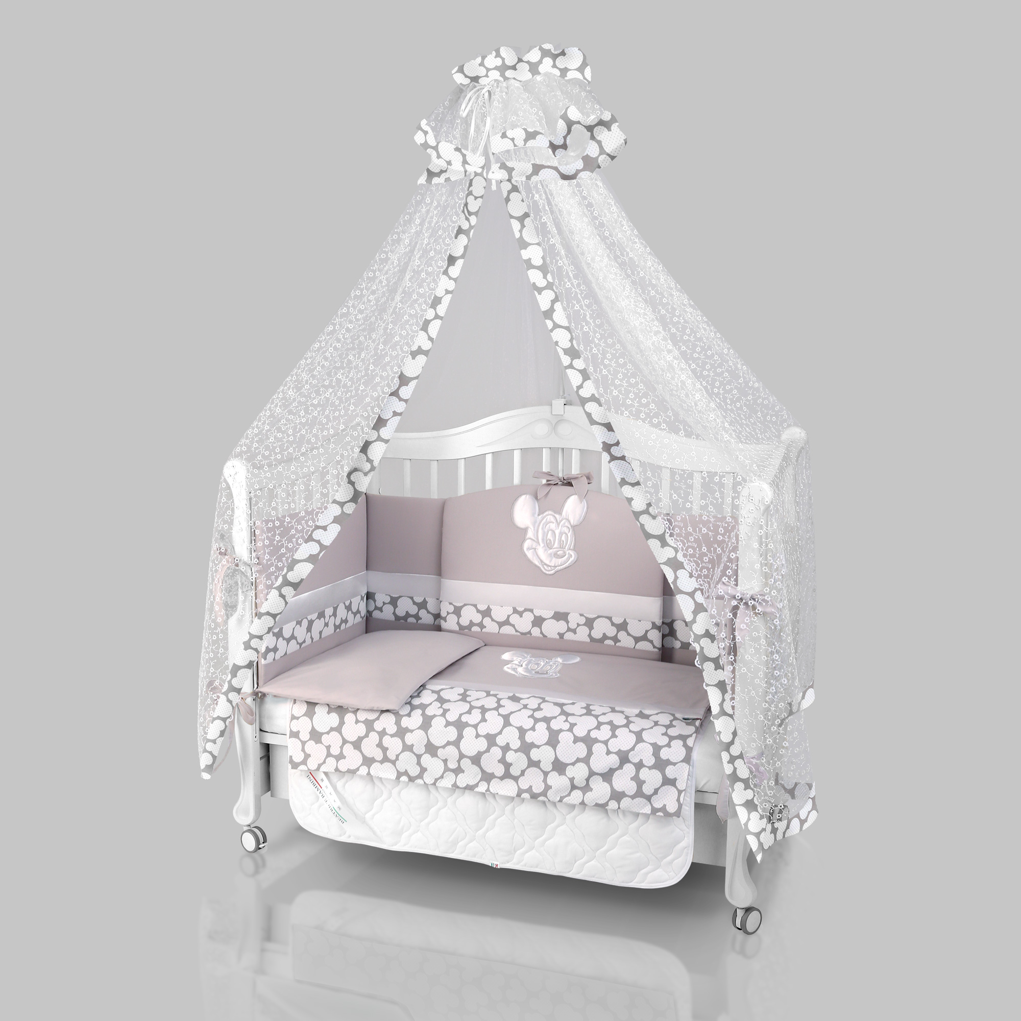 Комплект постельного белья Beatrice Bambini Unico Mickey Mouse (125х65) grigio/grigio