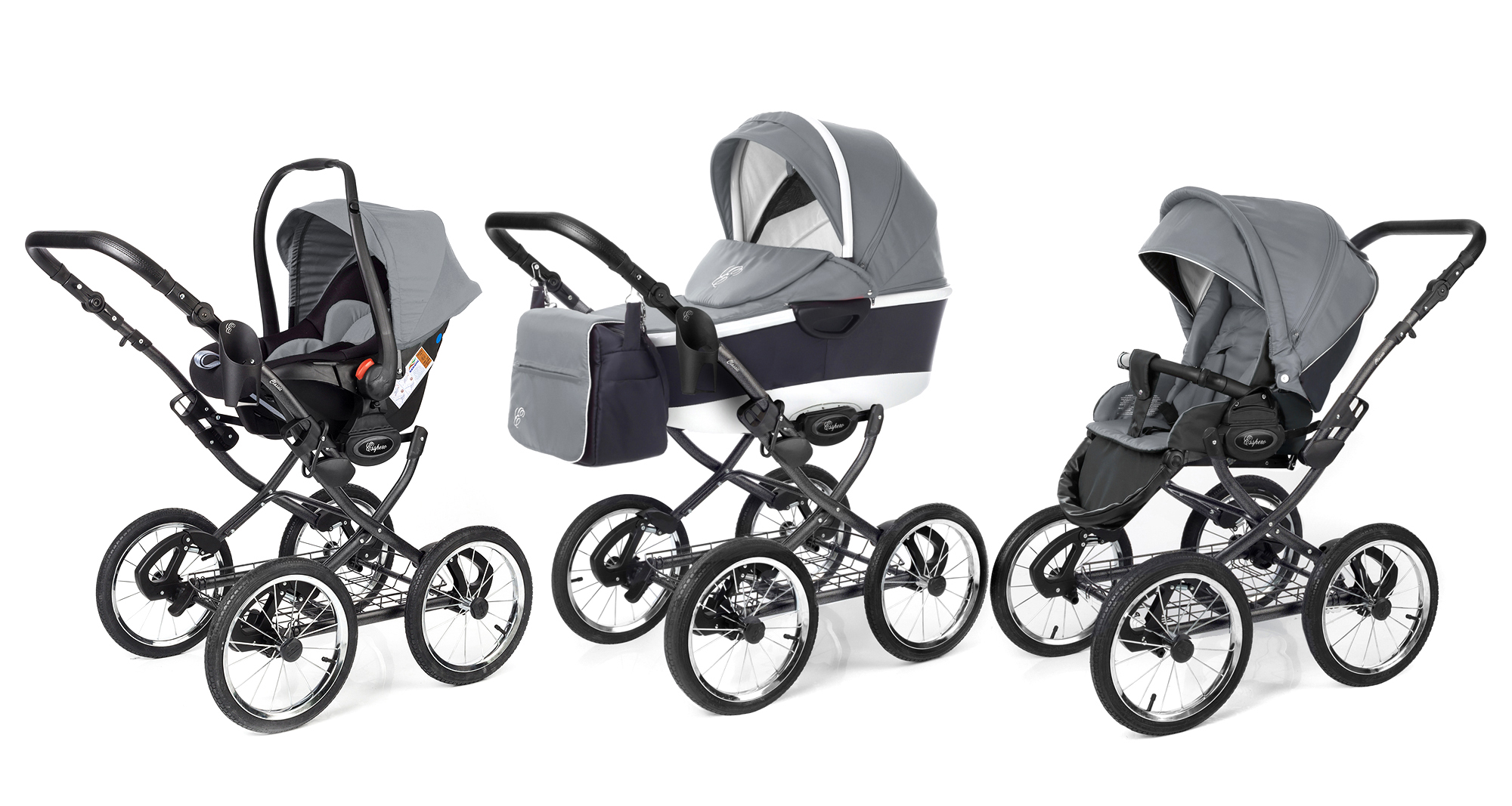 Коляска 3 в 1 Esspero Classic Alu (шасси Graphite) Grey