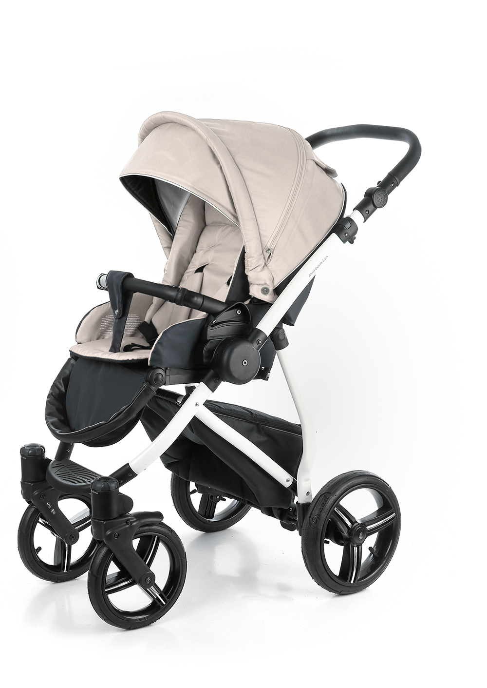 Прогулочная коляска Esspero Newborn Lux Alu (шасси White) Beige