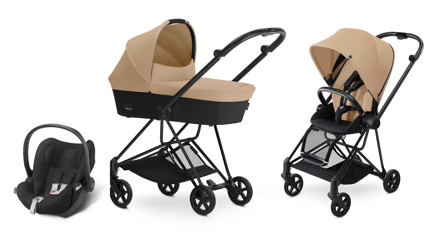 Коляска 3 в 1 Cybex MIOS (шасси Black) Cashmere Beige