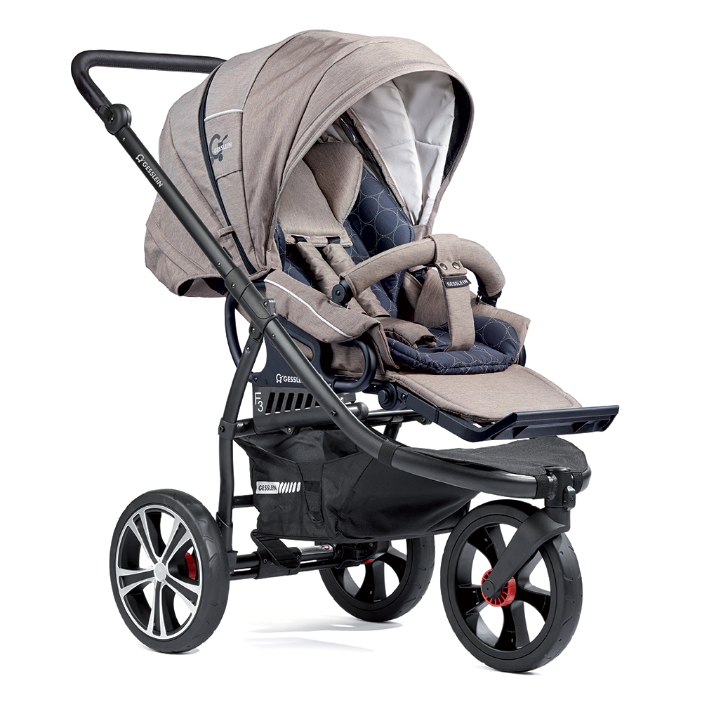 Прогулочная коляска Gesslein F3 Air+ с накидкой на ножки Коричневый