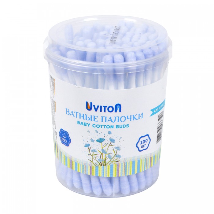 Ватные палочки Uviton (100шт. в уп.) цветные