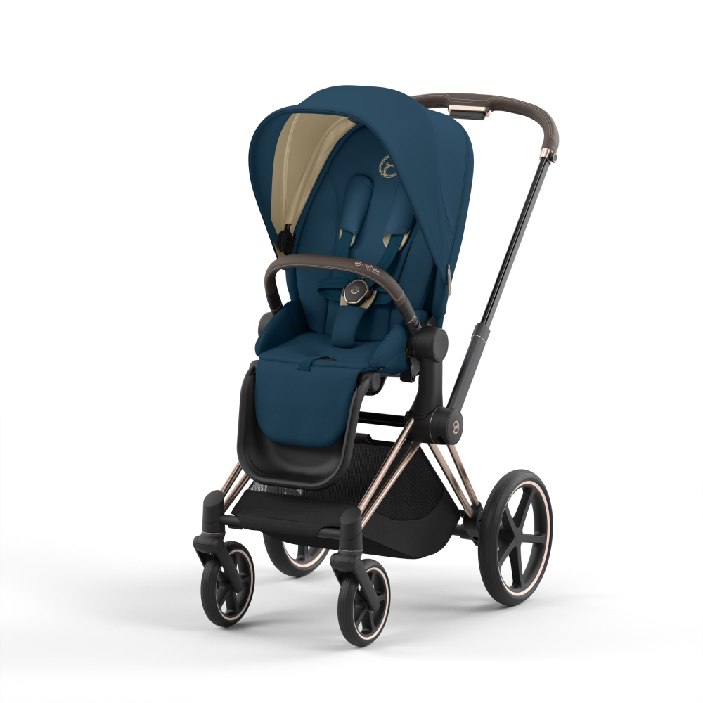 Прогулочная коляска Cybex Priam IV (шасси Rosegold) Mountain Blue