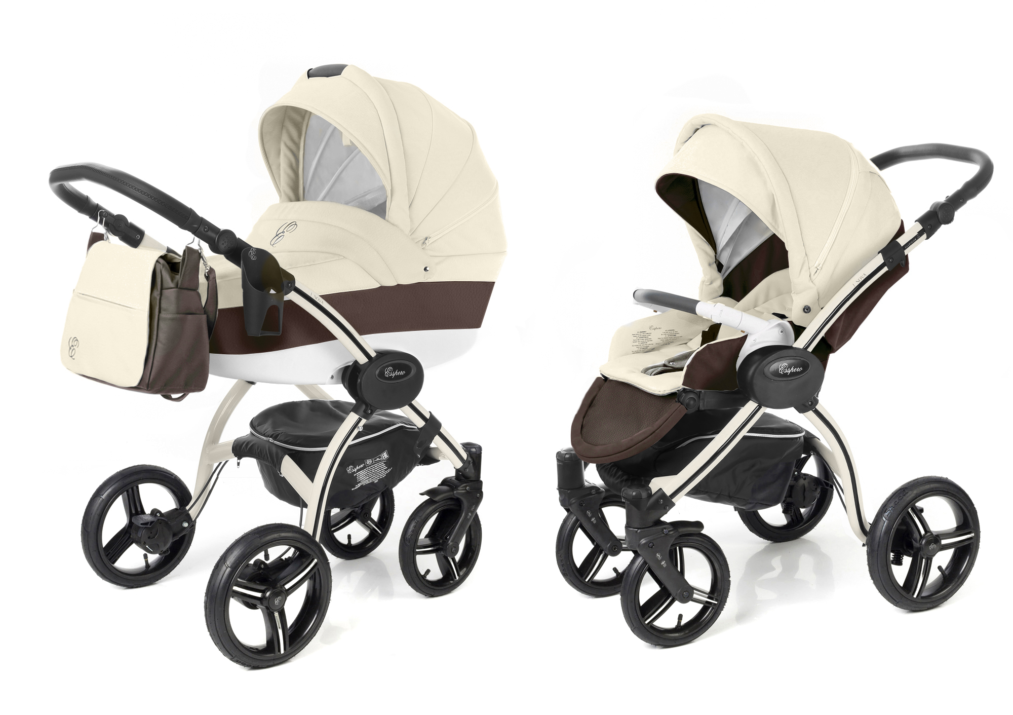 Коляска 2 в 1 Esspero Grand I-Nova (шасси Beige) Cream leatherette