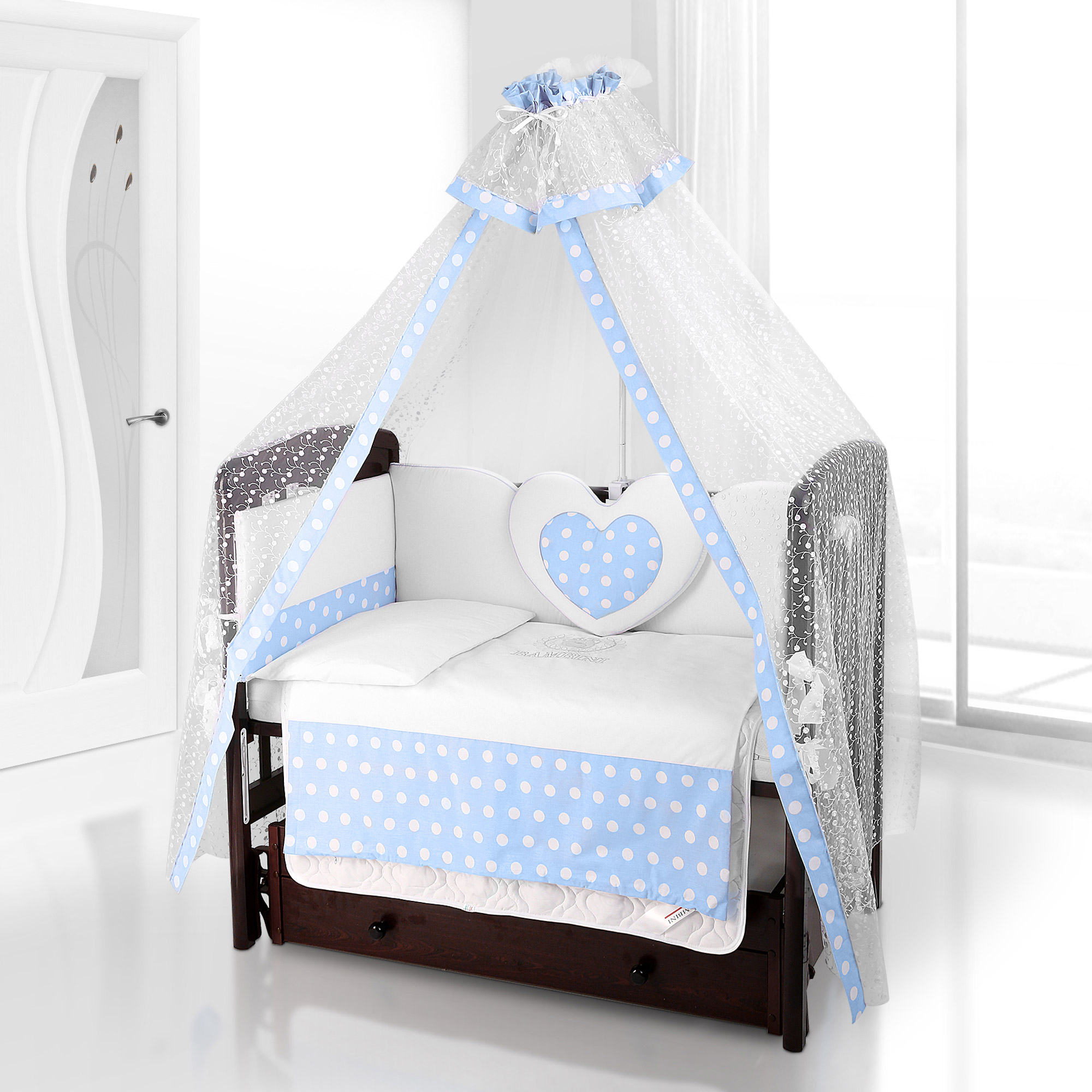 Комплект постельного белья Beatrice Bambini Cuore Grande Anello BIANCO BLU
