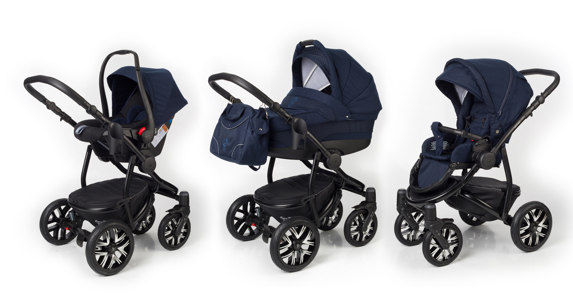 Коляска 3 в 1 Esspero Discovery (шасси Black) Mar Carbon