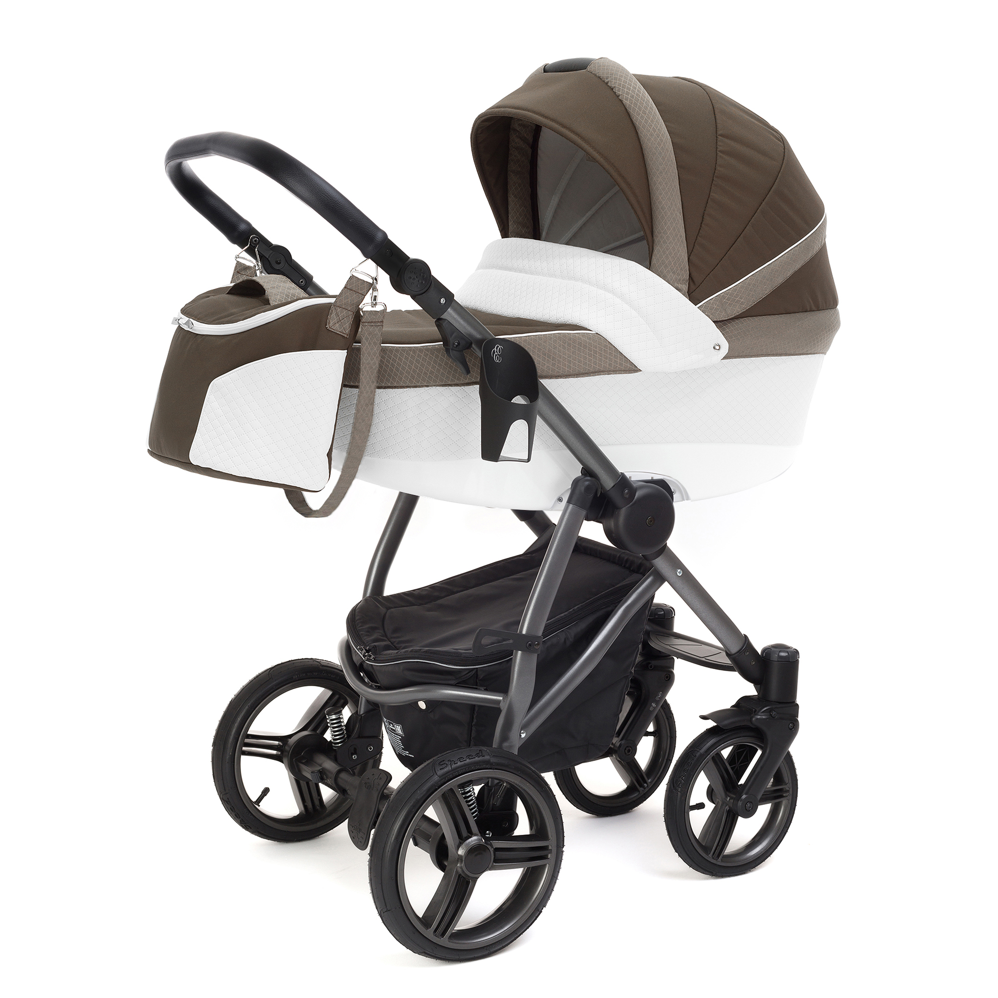 Коляска для новорожденных Esspero Grand Newborn Lux (шасси Graphite) Royal Brown