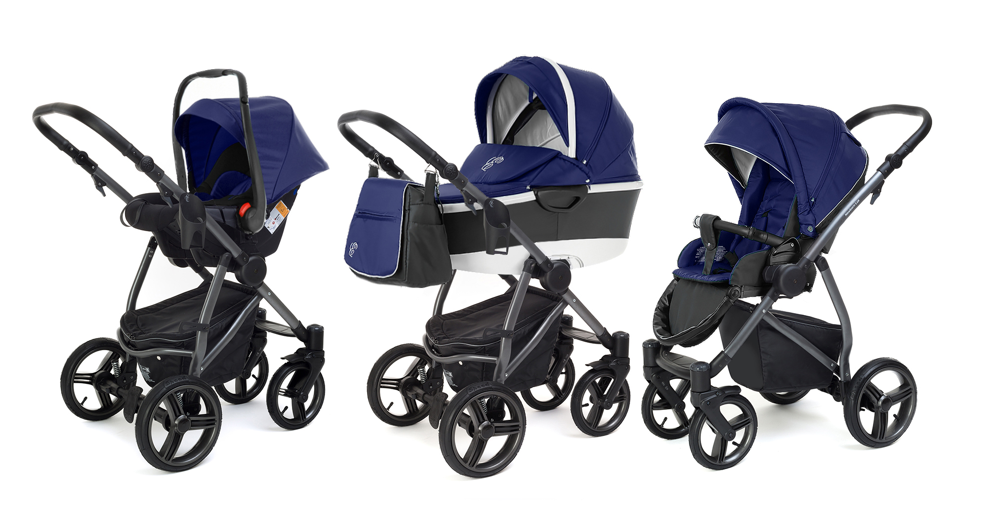 Коляска 3 в 1 Esspero Newborn Lux Alu (шасси Graphite) Navy