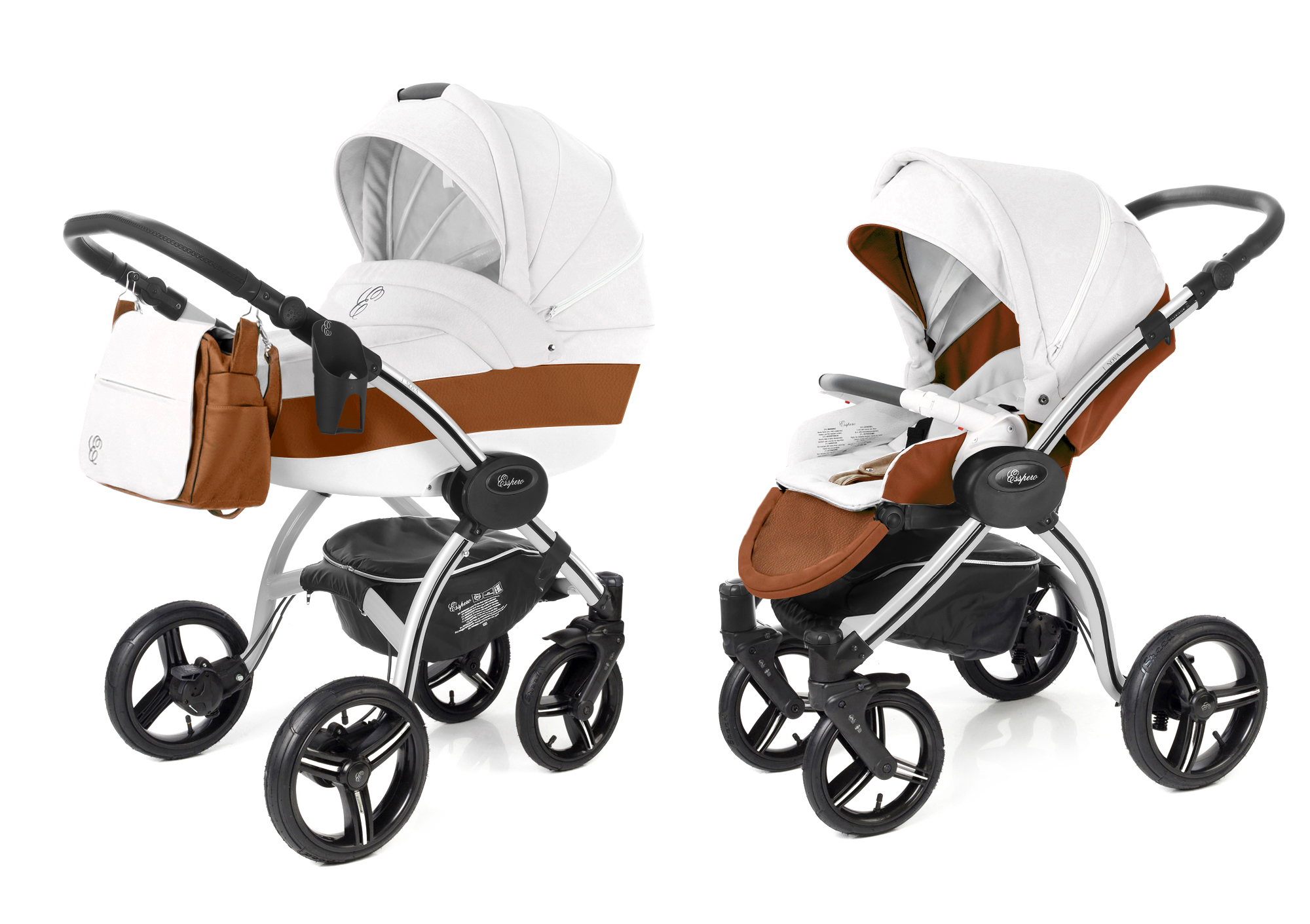 Коляска 2 в 1 Esspero Grand I-Nova (шасси Grey) Orange leatherette