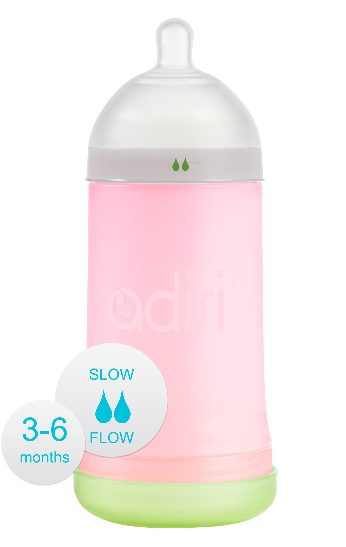 Бутылочка Adiri NxGen Slow Flow (3-6 мес., 281 ml) Pink