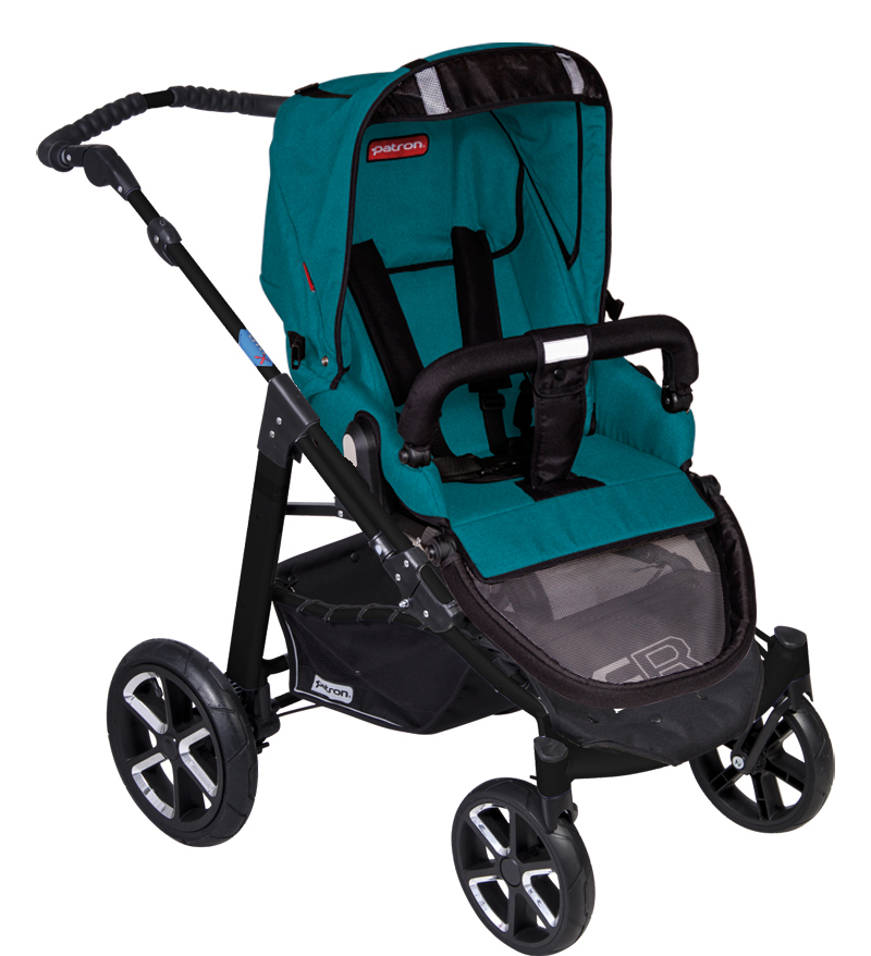 Коляска 2 в 1 Patron Fenix 4C-B (черная рама) spirit teal 655
