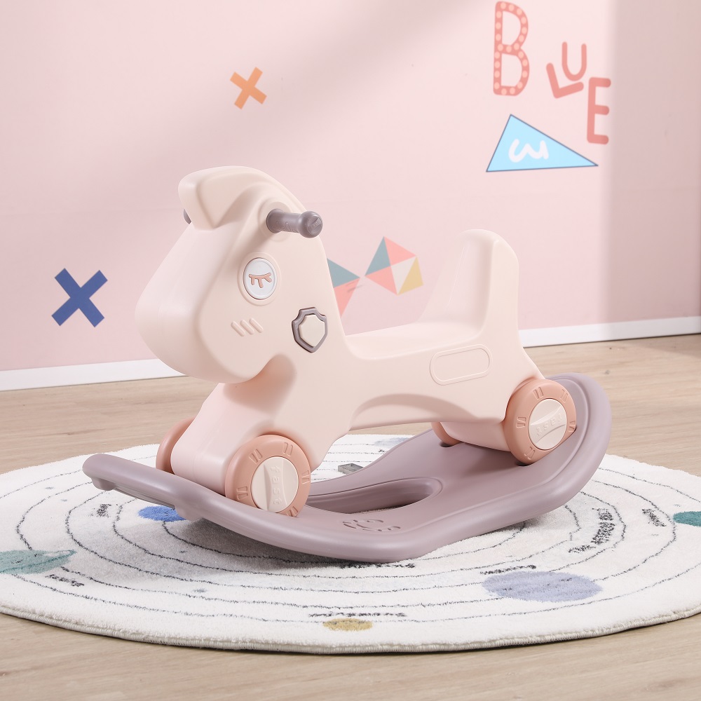 Лошадка-качалка-беговел UNIX Kids Grey Rose