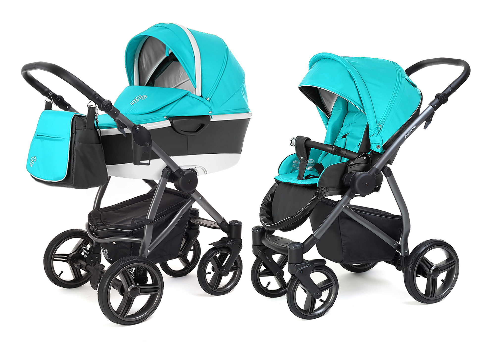 Коляска 2 в 1 Esspero Newborn Lux Alu (шасси Graphite) Aqua