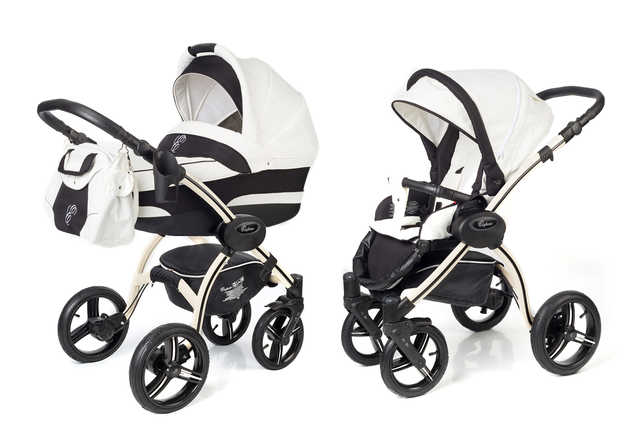 Коляска 2 в 1 Esspero I-Nova (шасси Beige) White