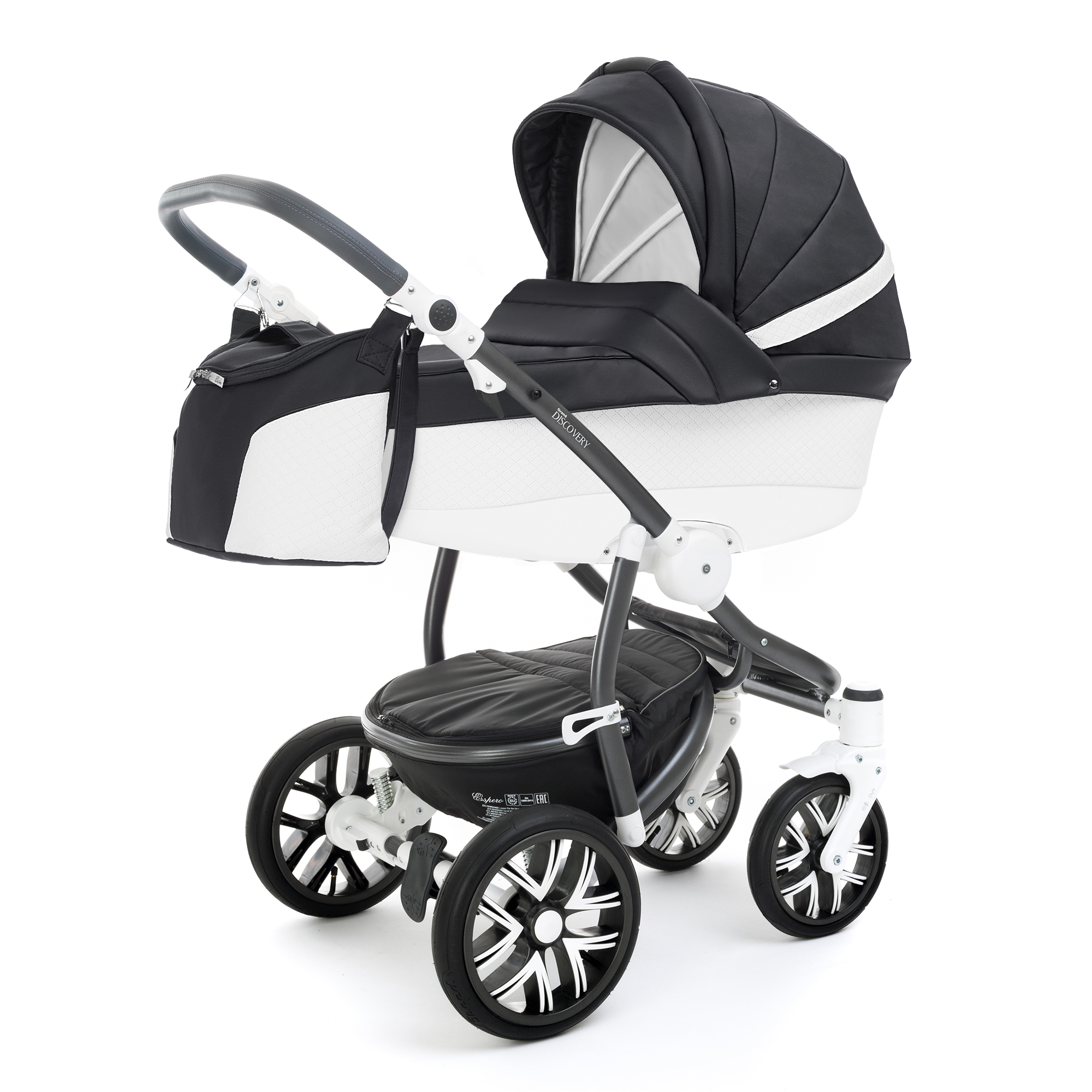 Коляска для новорожденных Esspero Grand Discovery (шасси Graphite White) Nappa Graphite