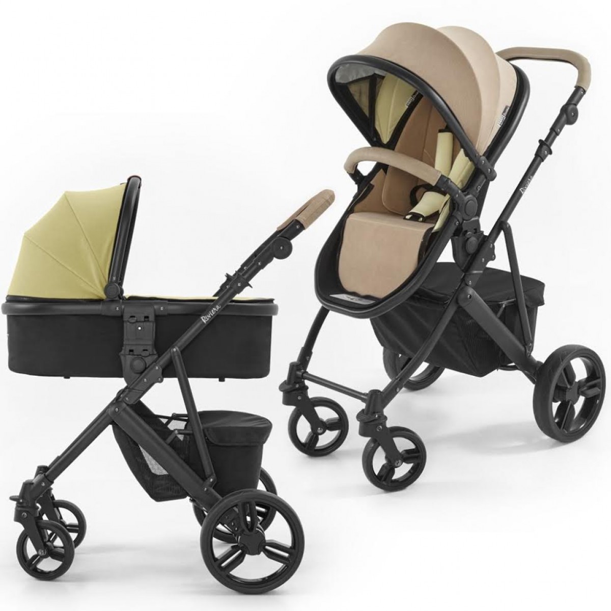Коляска 2 в 1 Tutti Bambini Riviera Black/Taupe/Pistachio