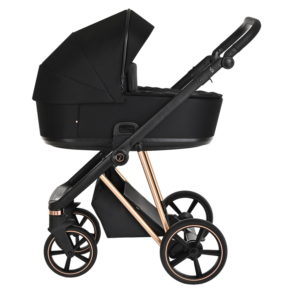 Коляска 3 в 1 Roan Sol Lux Raven/Rose Gold/руч.Черный