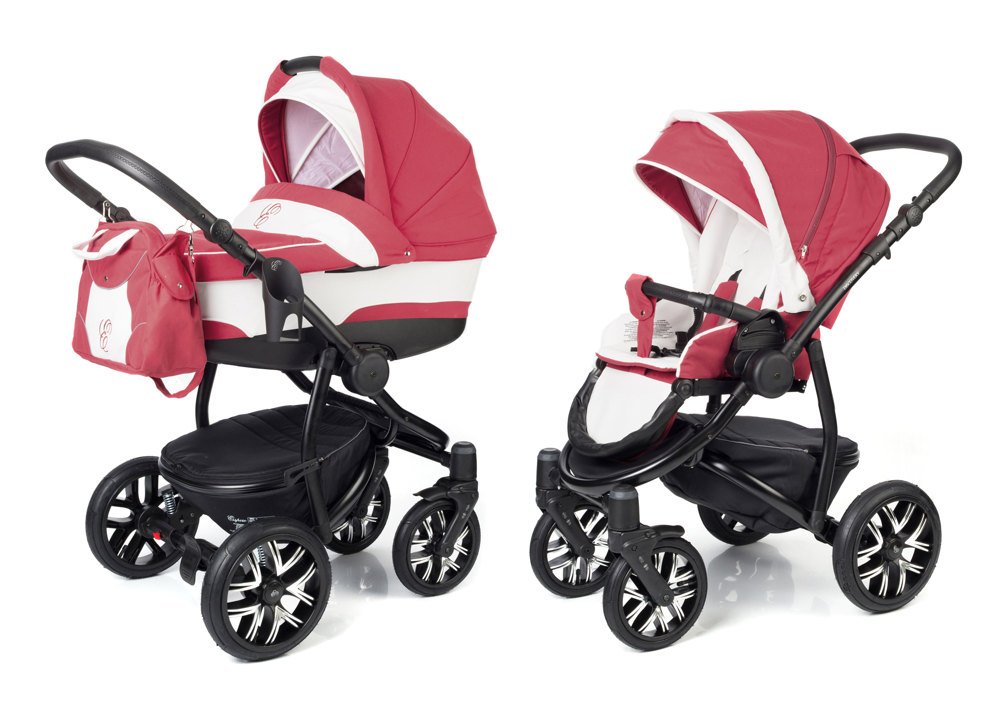 Коляска 2 в 1 Esspero Discovery (шасси Black) Red Lux