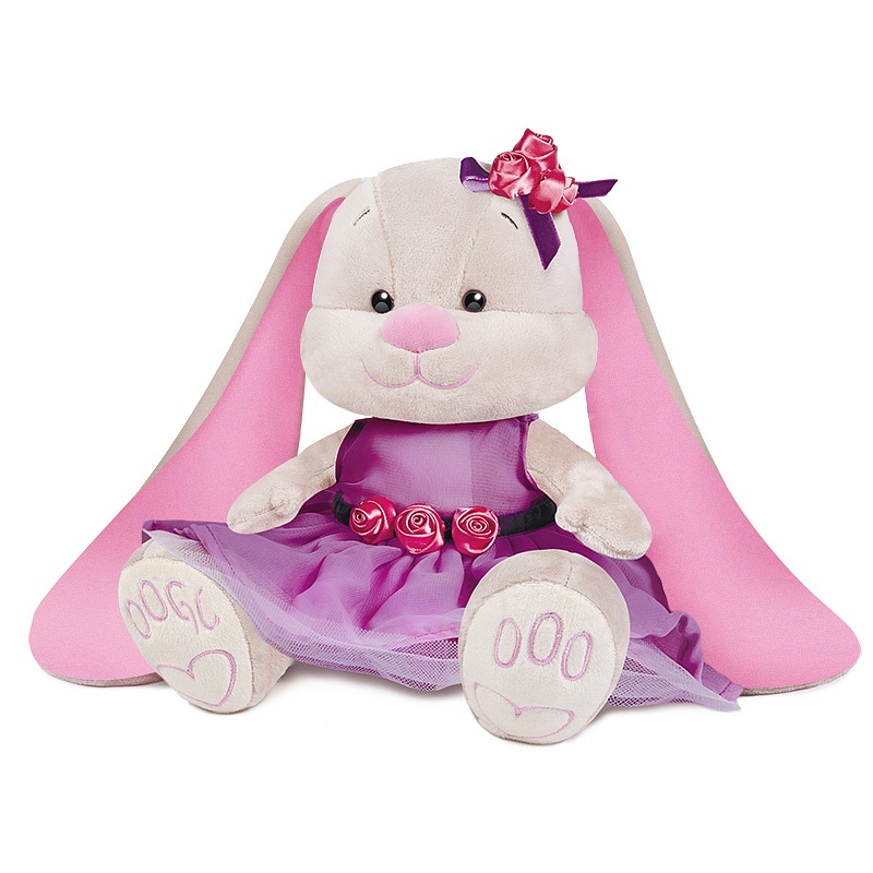Мягкая игрушка Maxi Toys Зайка Jack&Lin (25 см) в Фиолетовом Платье