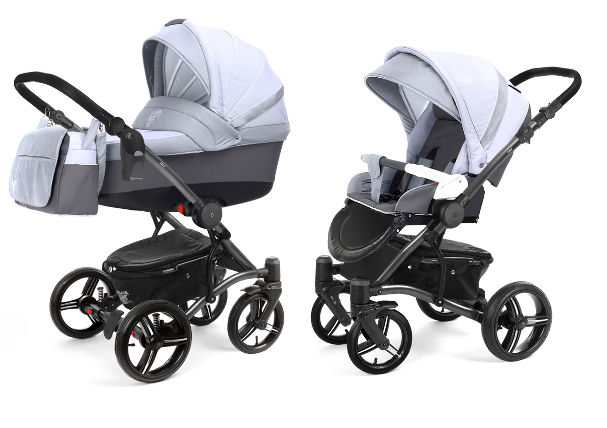 Коляска 2 в 1 Esspero Tour Leatherette (шасси Graphite) Grey Stone