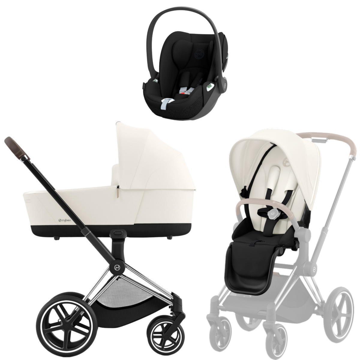 Коляска 3 в 1 Cybex Priam IV Chrome Brown и автокресло Cloud G i-Size Plus