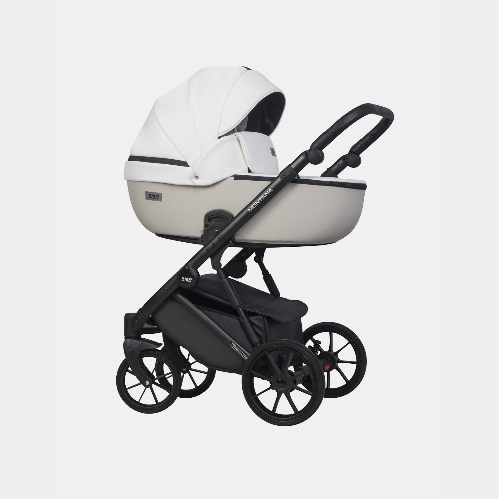 Коляска 3 в 1 RIKO BASIC MONTANA ECCO 32 White-Light Silver (белый-св.серый)