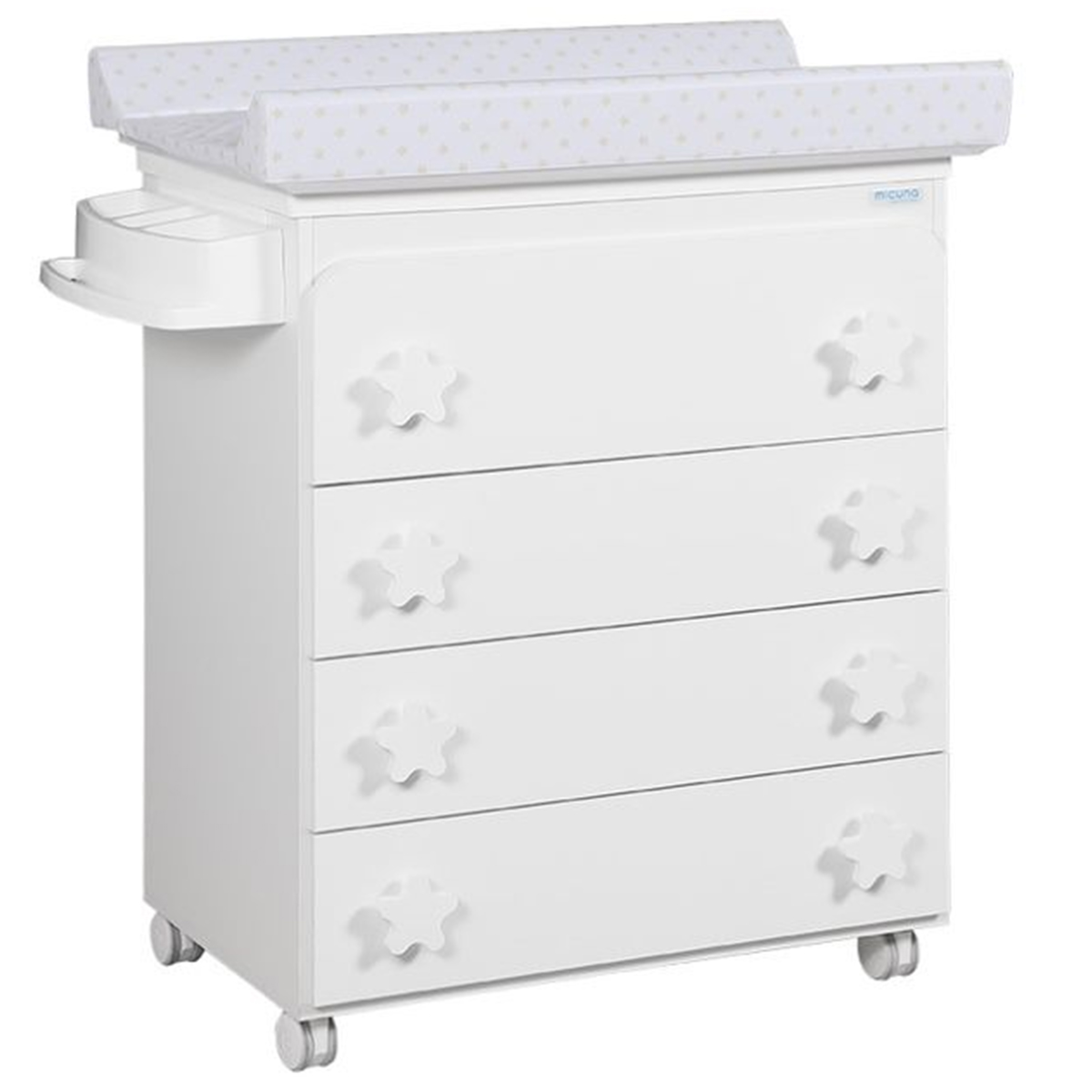 Пеленальный комод Micuna B-1951 White матрасик beige stars
