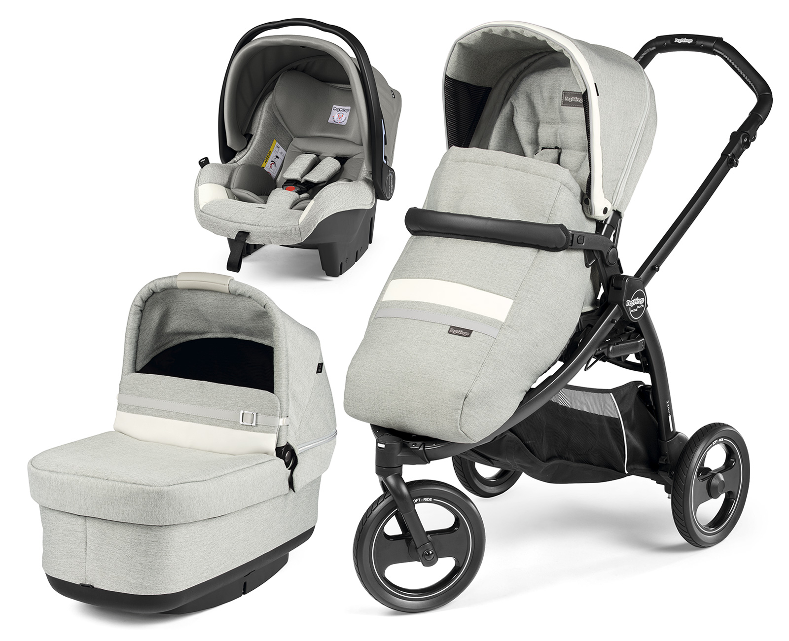 Коляска 3 в 1 Peg Perego Book Scout Pop Up Modular System Luxe Pure